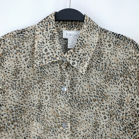 Jordan Sheer Cheetah Print Blouse - Picture 3 of 8